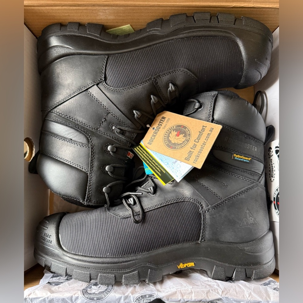 ROCKROOSTER CSA Composite Toe Men's Work Boots Black Size 13W